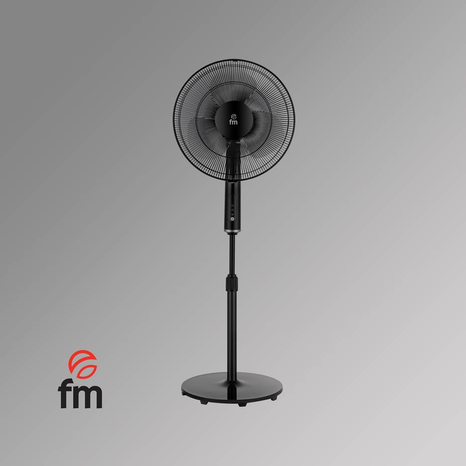 VENTILADOR DE PIE COLOR NEGRO 40W 40 CM TEMPORIZADOR MANDO A DISTANCIA, FM CALEFACCION