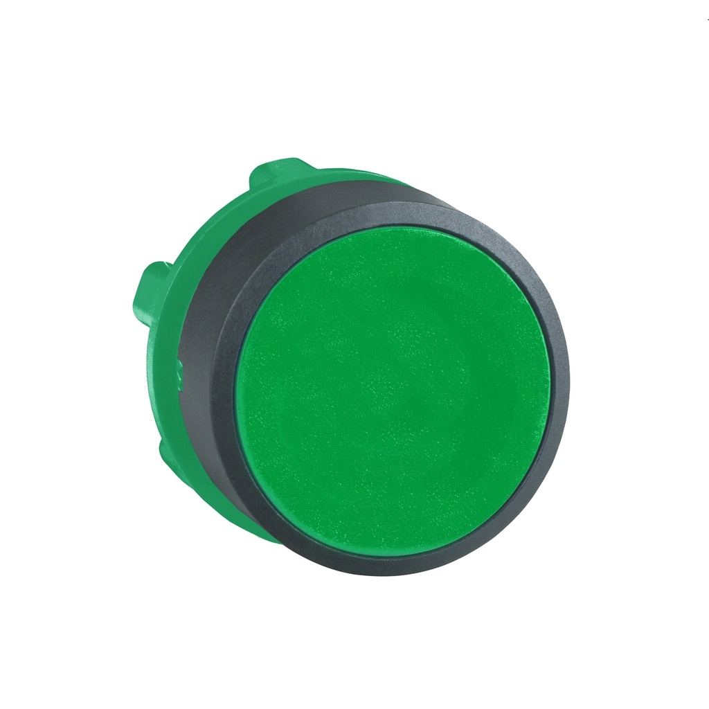 CABEZA PULSADOR DIAMETRO 22 RASANTE VERDE EMBELLECEDOR PLASTICO, SCHNEIDER ELECTRIC