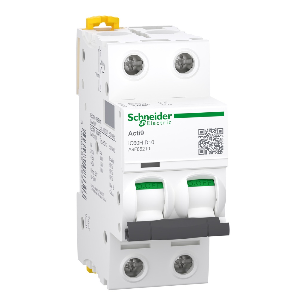 INTERRUPTOR AUTOMÁTICO MAGNETOTÉRMICO IC60H 2P 10A D, SCHNEIDER ELECTRIC