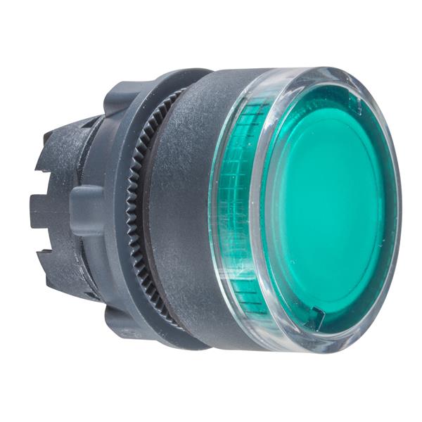 CABEZA PULSADOR LUMINOSO DIÁMETRO 22 RASANTE VERDE EMBELLECEDOR PLÁSTICO, SCHNEIDER ELECTRIC