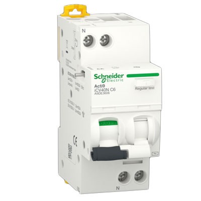 DISYUNTOR ACTI 9 ICV40N 1PN C 6A 30MA AC RCBO, SCHNEIDER ELECTRIC