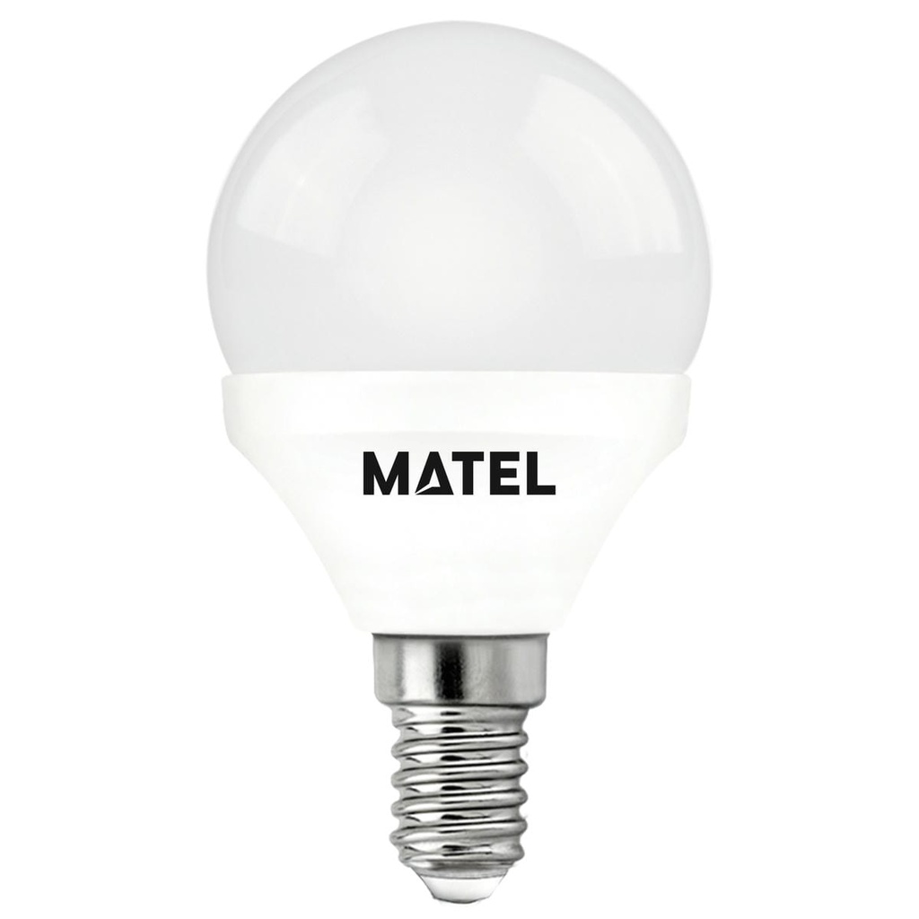 BOMBILLA LED ESFERICA REGULABLE ALUM.E14 G45 7W CÁLIDA/NEUTRA/FRIA, MATEL
