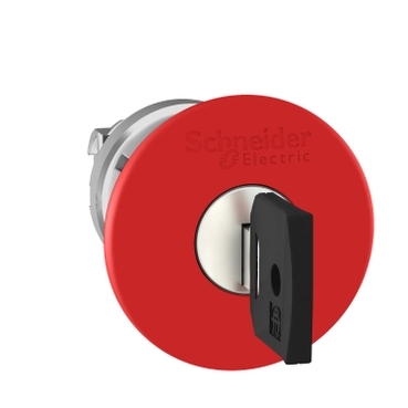 [ZB4BS944] CABEZA PULSADOR SETA DIÁMETRO 40 DESENCLAVAMIENTO ROJA EMBELLECEDOR METÁLICO, SCHNEIDER ELECTRIC