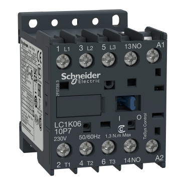 [LC1K0610P7] MINICONTACTOR K TRIPOLAR 6A 230V 50-60HZ, SCHNEIDER ELECTRIC
