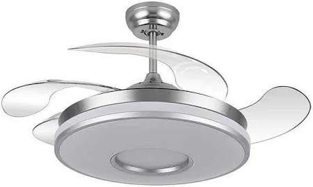 [165791420] VENTILADOR DC NOTO 72W 6117LM CROMO 3ASPAS DESPEGABLE 108D 3 COLORES+RGB BLUETOOTH, REMOTO, MEMORIA Y ALTAVOZ, FABRILAMP