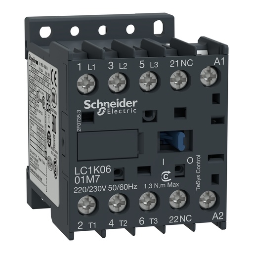 [LC1K0601P7] MINICONTACTOR K TRIPOLAR 6A 230V 50/60HZ, SCHNEIDER ELECTRIC