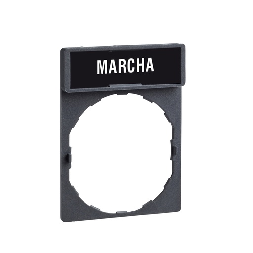 [ZBY2403] PORTAETIQUETAS 30X40 ETIQUETA FONDO NEGRO/ROJO MARCHA, SCHNEIDER ELECTRIC