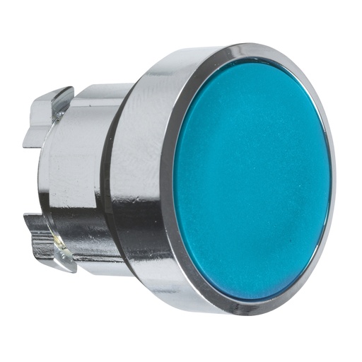 [ZB4BA6] CABEZA PULSADOR DIÁMETRO 22 RASANTE SIN PLACA AZUL EMBELLECEDOR METÁLICO, SCHNEIDER ELECTRIC