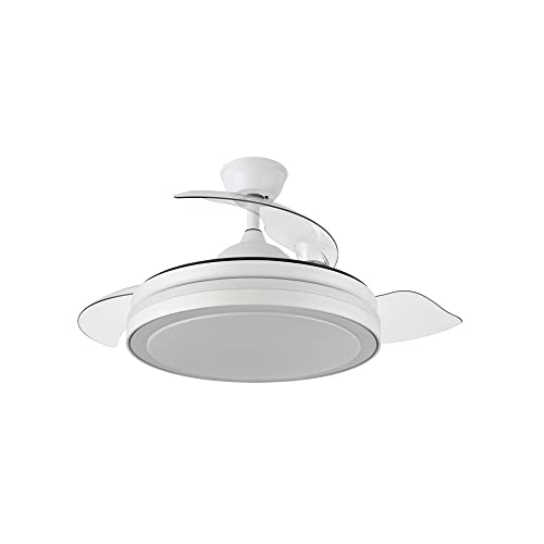 [212591301] VENTILADOR DC PAPIRO 59W BLANCO 3ASPAS DESPEGABLE 107D 6120LM 3000K,4000K,6500K REMOTO+ MEMORIA + TEMPORIZADOR, FABRILAMP
