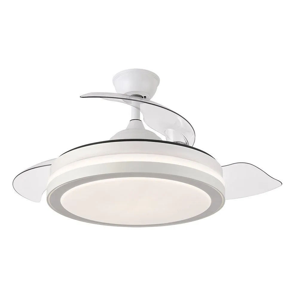 VENTILADOR DC ESPARTA PLUS 72W 6120LM BLANCO 3 ASPAS DESPEGABLE 107D 3 COLORES CONTROL REMOTO, BLANCO / NEGRO / PLATA, FABRILAMP